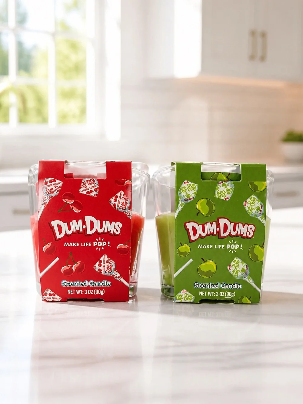 Dum Dums (2) Pack Scented Candles Apple & Cherry Scented 3 Oz each